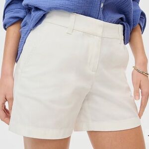 J. Crew White Bermuda Shorts Crisp Cotton Blend